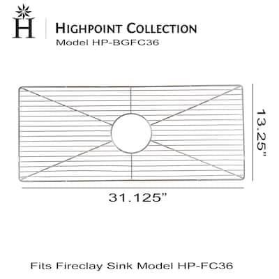 Highpoint Collection Bottom Grid for HP-FC36 - 36-inch Fireclay Farmhouse Sink