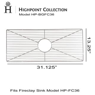 Highpoint Collection Bottom Grid for HP-FC36 - 36-inch Fireclay Farmhouse Sink - Silver