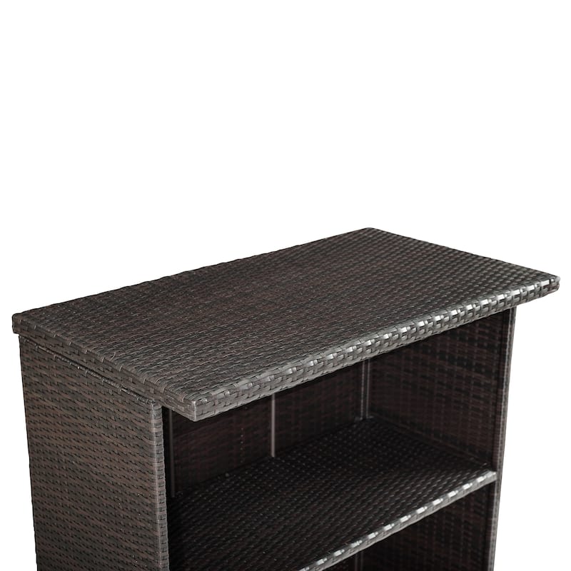 Palm Harbor Brown Wicker Outdoor Bar - 39.37 "W x 22 "D x 43 "H - 39.37 "W x 22 "D x 43 "H
