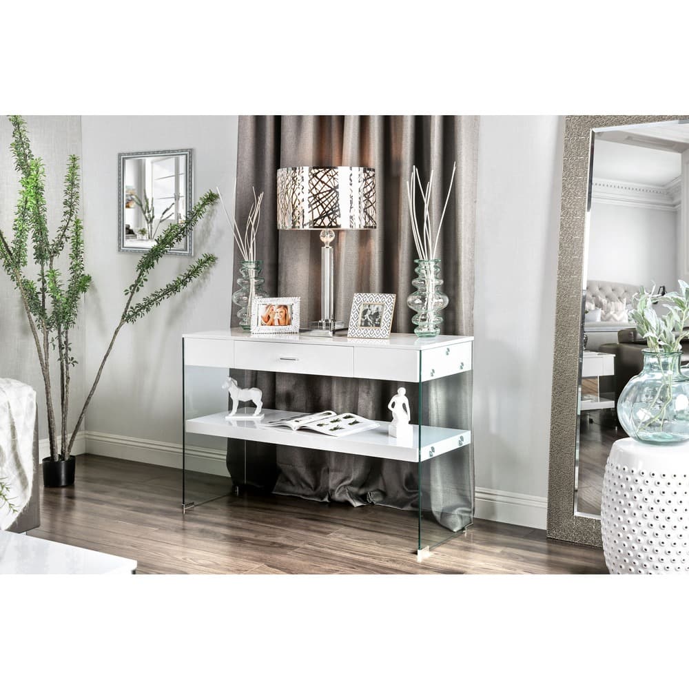 Leden Contemporary 47-inch Wood 1-Shelf Sofa Table by Furniture of America