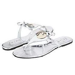 French Sole Sand Dollar Silver Metallic Sandals  