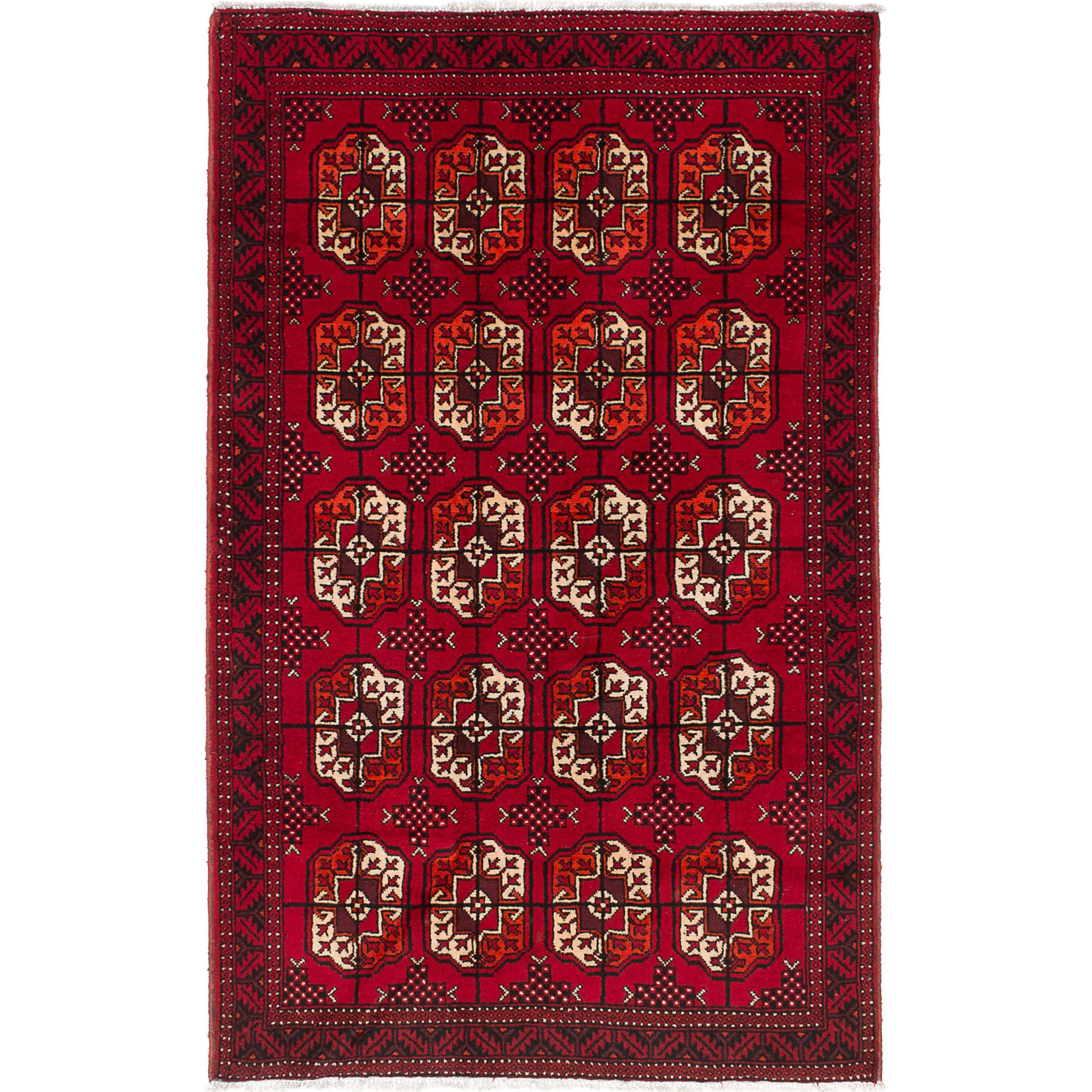 Ecarpetgallery Hand-Knotted Finest Baluch Black, Red Wool Rug (4'5 x 7'1)