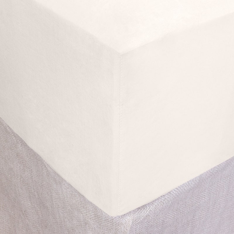 Cottage Home Ivory Cotton Box Spring Cover - Ivory - Queen