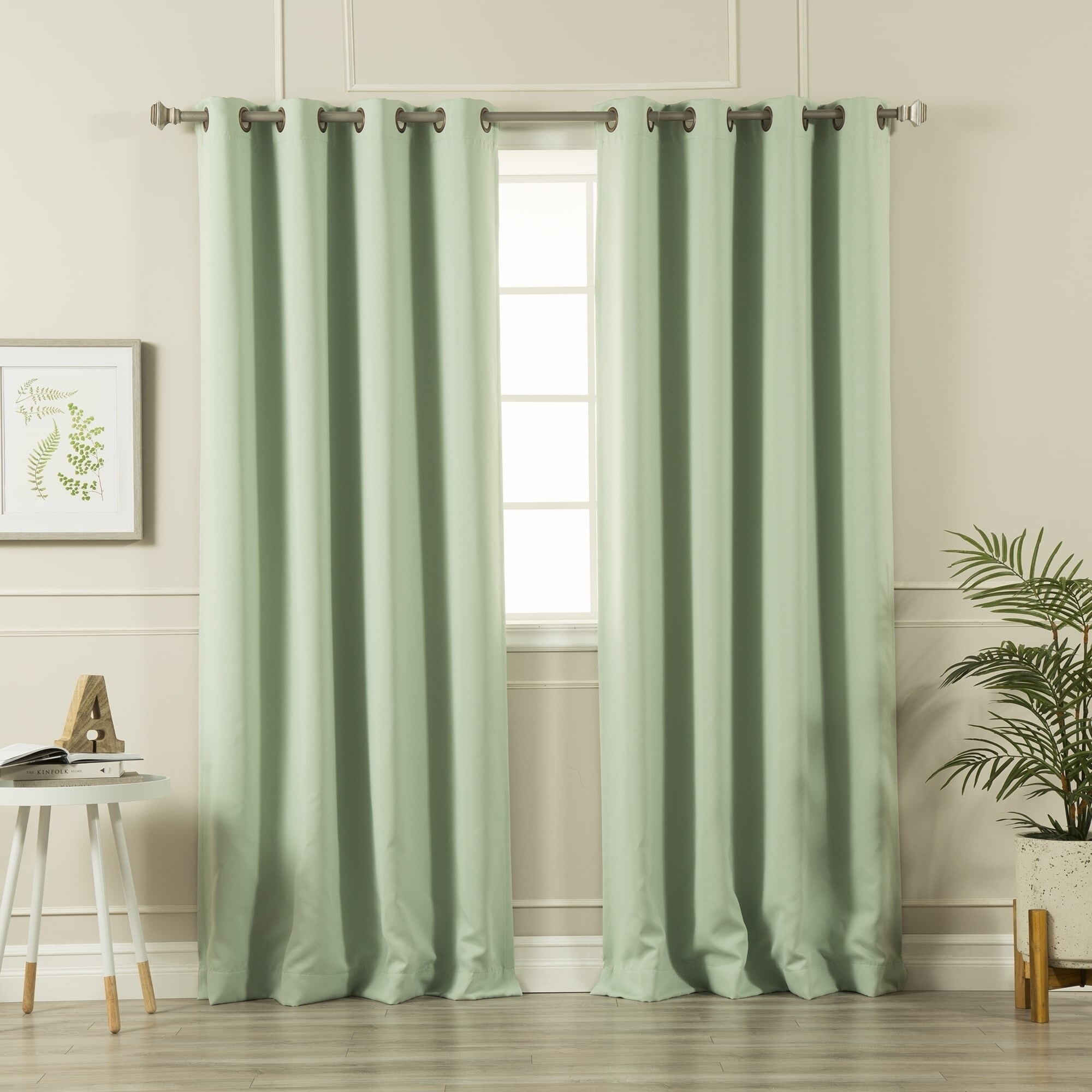 Aurora Home Antique Silver Grommet Top Thermal Insulated Blackout Aurora Home Antique Silver Grommet Top Thermal Insulated