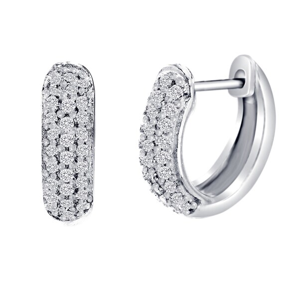 Women S Sterling Silver Cubic Zirconia Pave Hoop