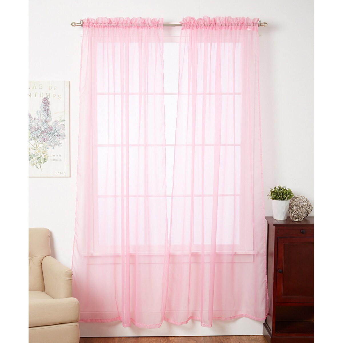 Shop Linda Sheer Voile 4 Pack Window Curtain Panel Pairs 55 X 84
