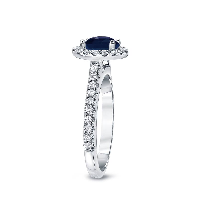 Auriya 2ct Blue Sapphire and 2/5ctw Halo Diamond Engagement Ring 14k Gold