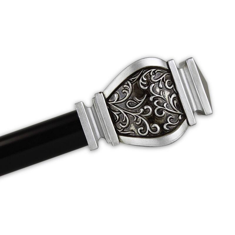InStyleDesign 1" Two Tone Royalty Collection Curtain Rod - 28 to 48 inches - jemma finial