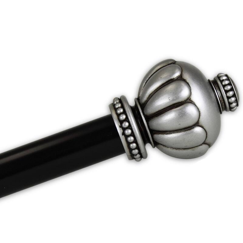 InStyleDesign 1" Two Tone Imperial Collection Curtain Rod - 28 to 48 inches - Sandro Finial