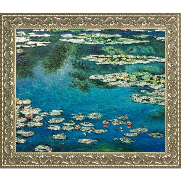 Claude Monet 'Water Lilies' Hand Painted Oil Reproduction - Overstock ...