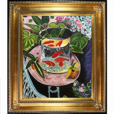 La Pastiche Henri Matisse 'The Gold Fish' Hand Painted Framed Oil ...