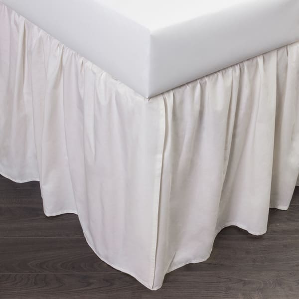 Brighton Ivory Cotton 24-inch 3 Piece Tuck in Drop Bed Skirt ...