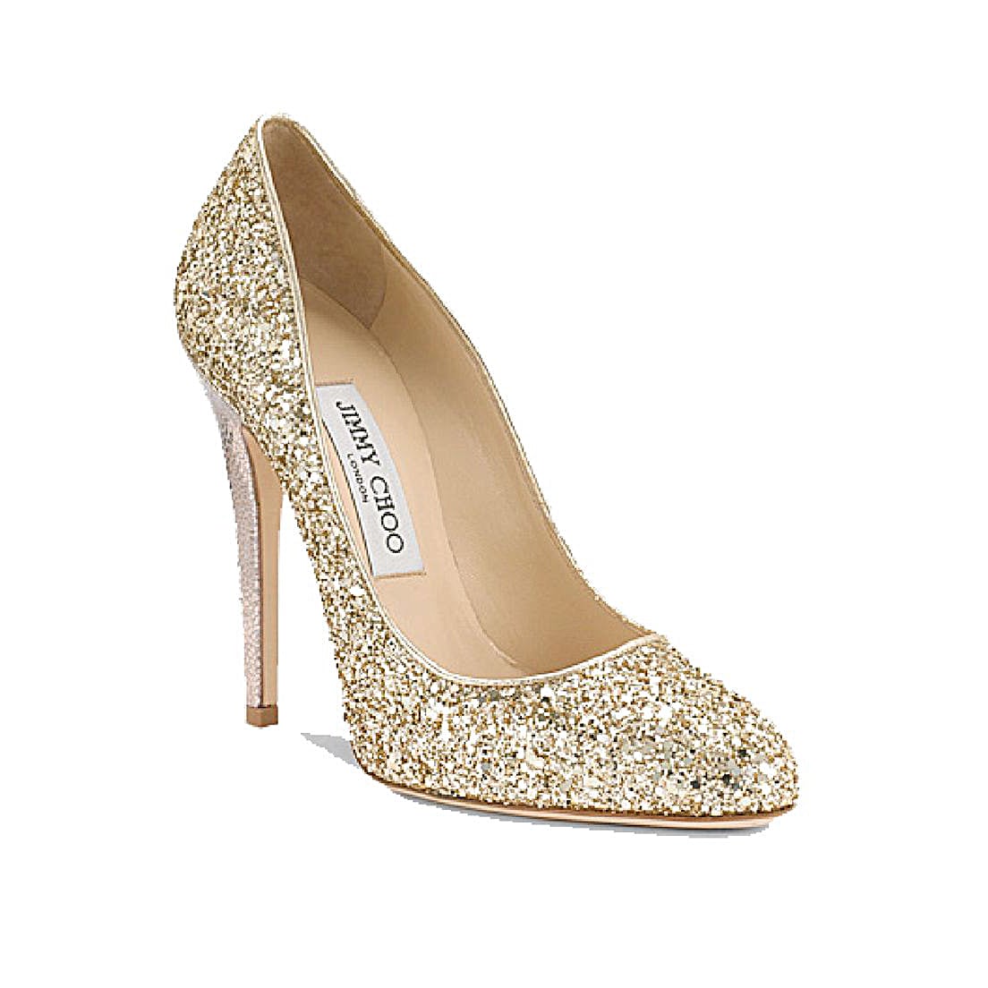 jimmy choo gold glitter heels