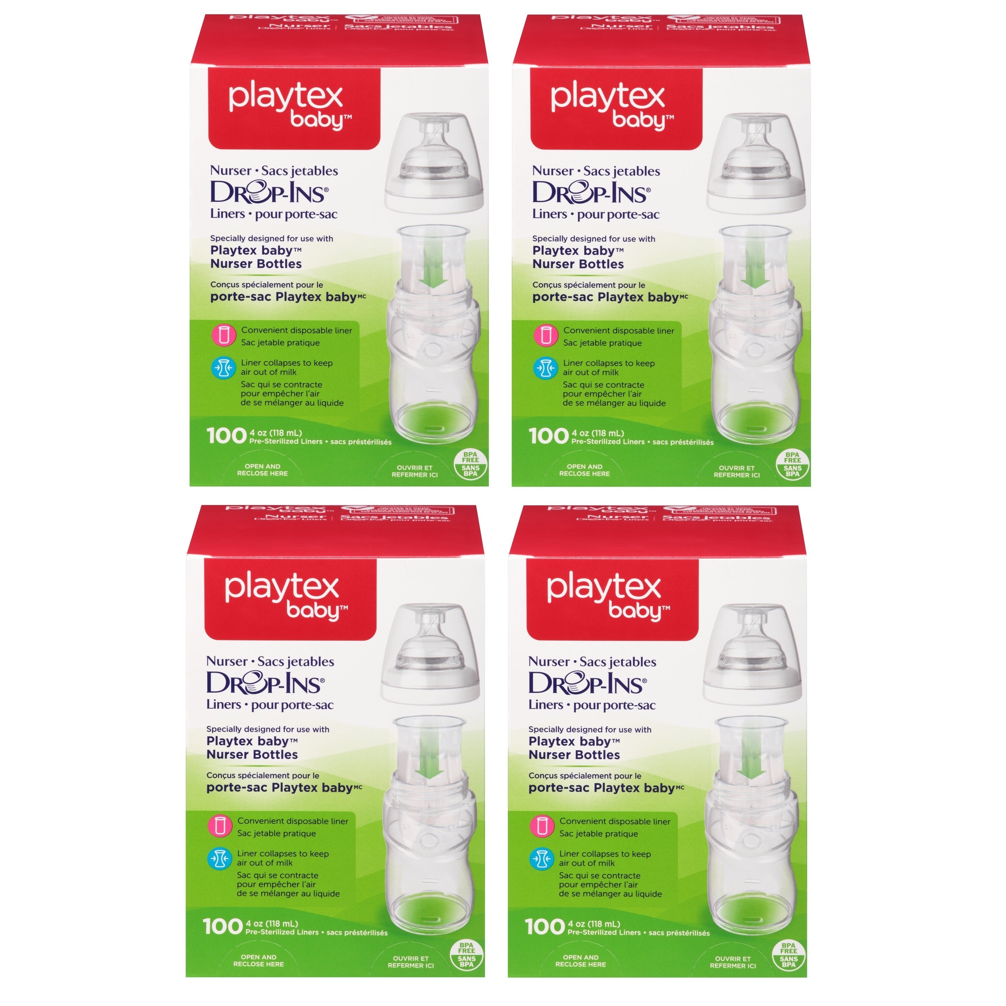 playtex drop in liners 4 oz