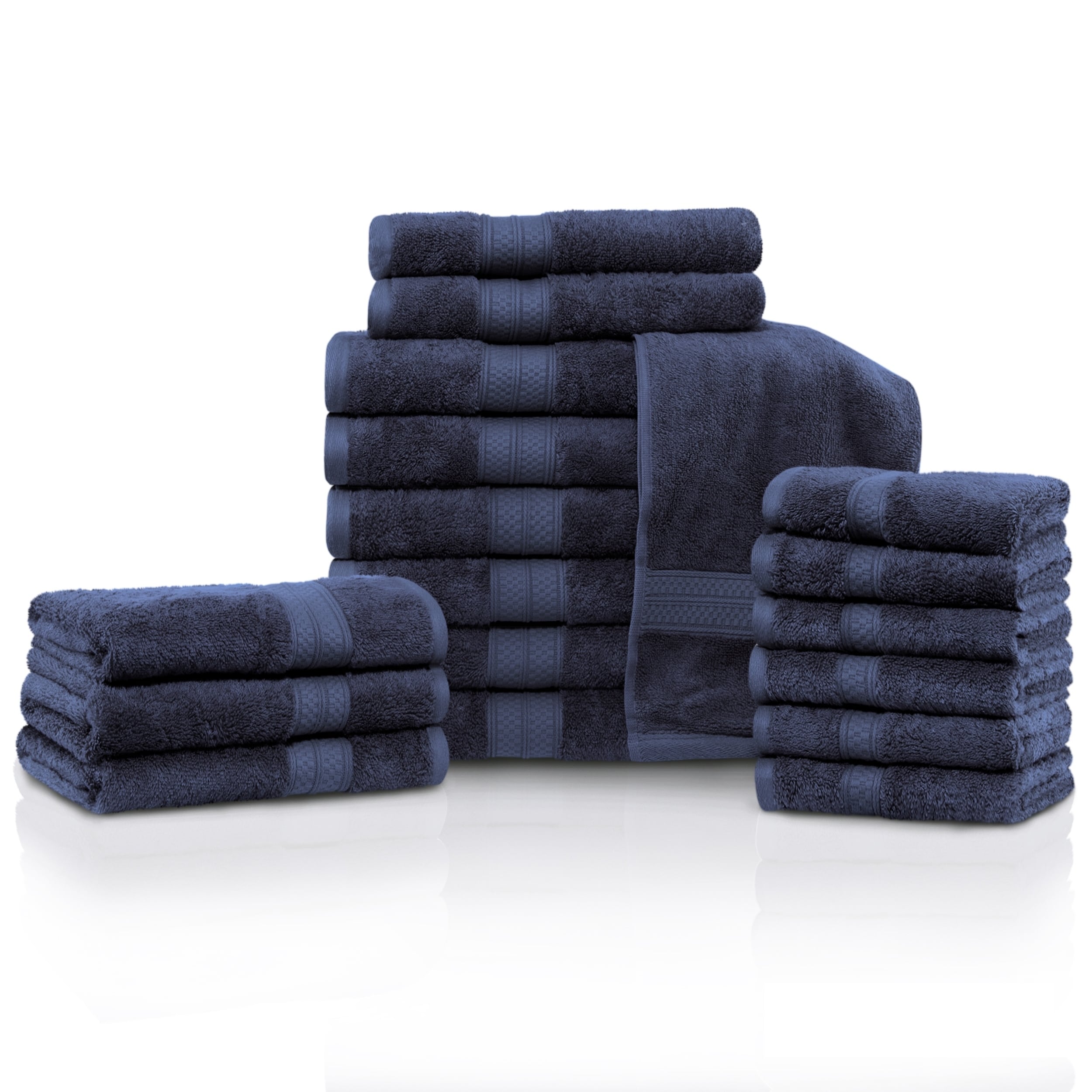 SUPERIOR Bath and Hand Towel Set, Rayon from Bamboo Cotton Blend, Ideal for  Bathroom, Guest Bathroom, and Beach 6 Pieces Hand Towels 16” x 30” and 2