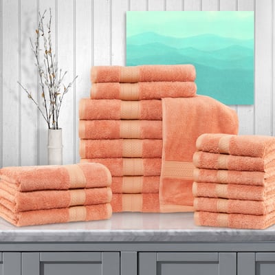 Superior Rayon from Bamboo and Cotton 18-Piece Towel Set (6 Bath, 6 Hand, 6 Face Towels)