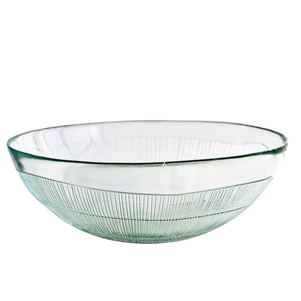 Glass Fruit Bowl Large Serving Deep Salad Bowl Clear Glass Trifle Fruit Veg