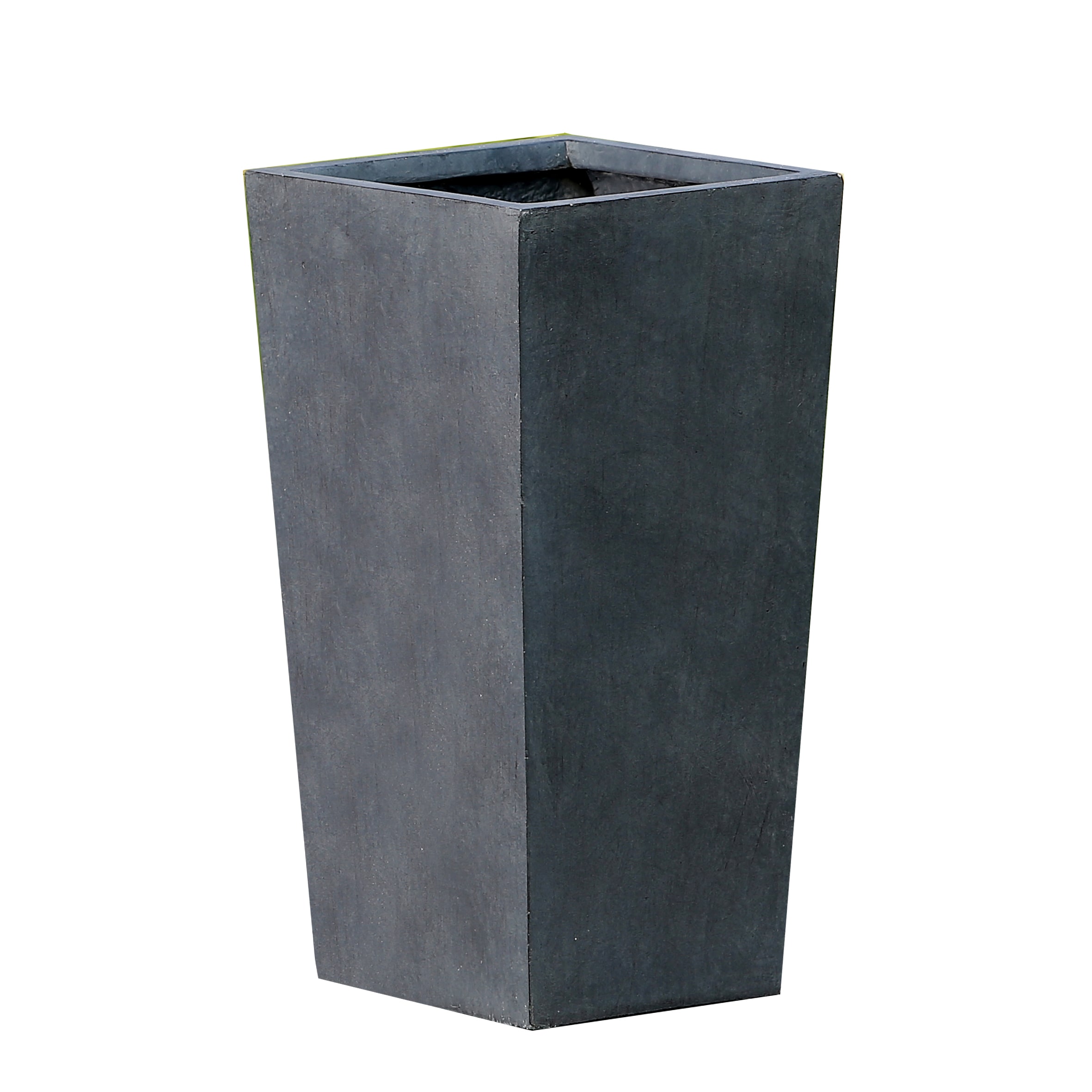 Stone Finish Flower Pot Planter Tall Narrow Modern Elegant Stone Finish Flower Pot Planter Tall Narrow Modern Elegant Fiberstone Grey