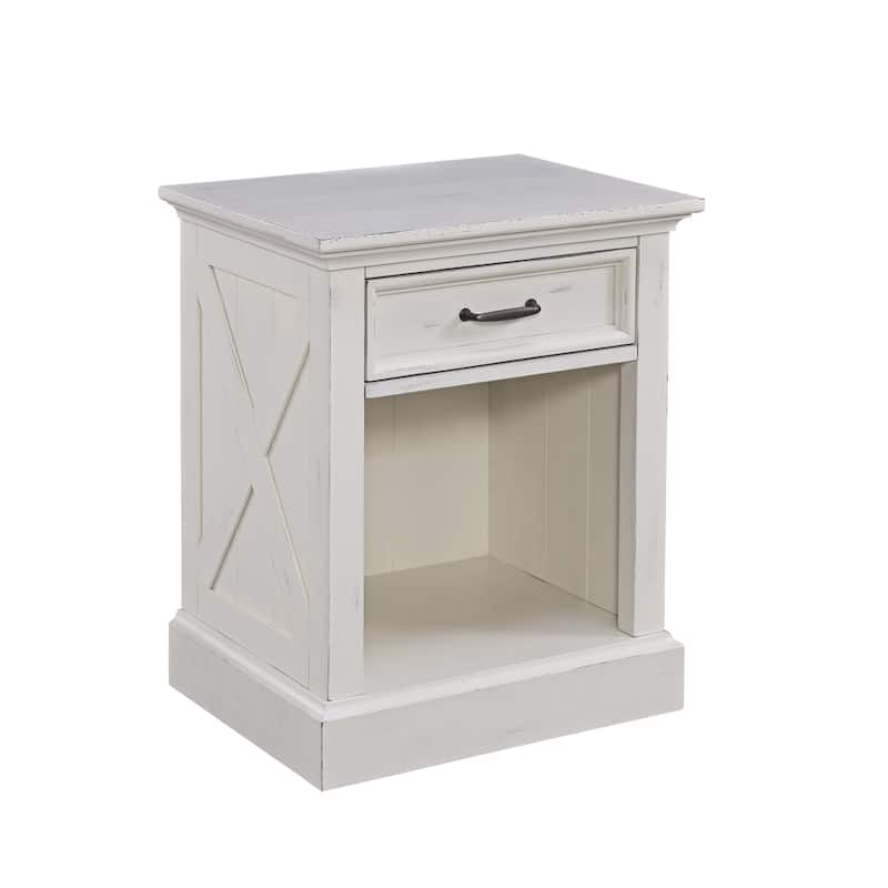 The Gray Barn 3-Piece Riverbone X-detail King Bed, Nightstand, and Chest Set