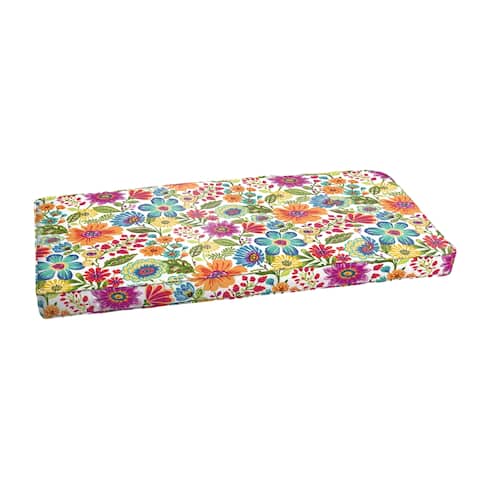 Galliford Multi Floral Indoor/ Outdoor Bench Corded Cushion