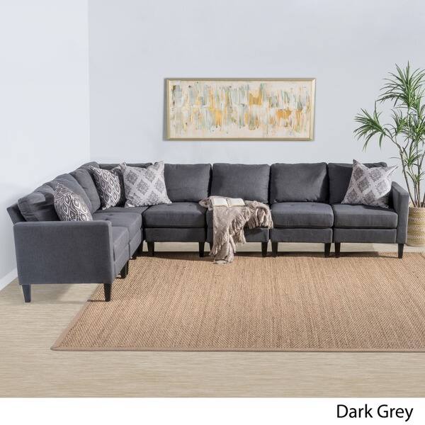 Shop Zahra 7 Piece Fabric Sectional Sofa Set By Christopher Knight