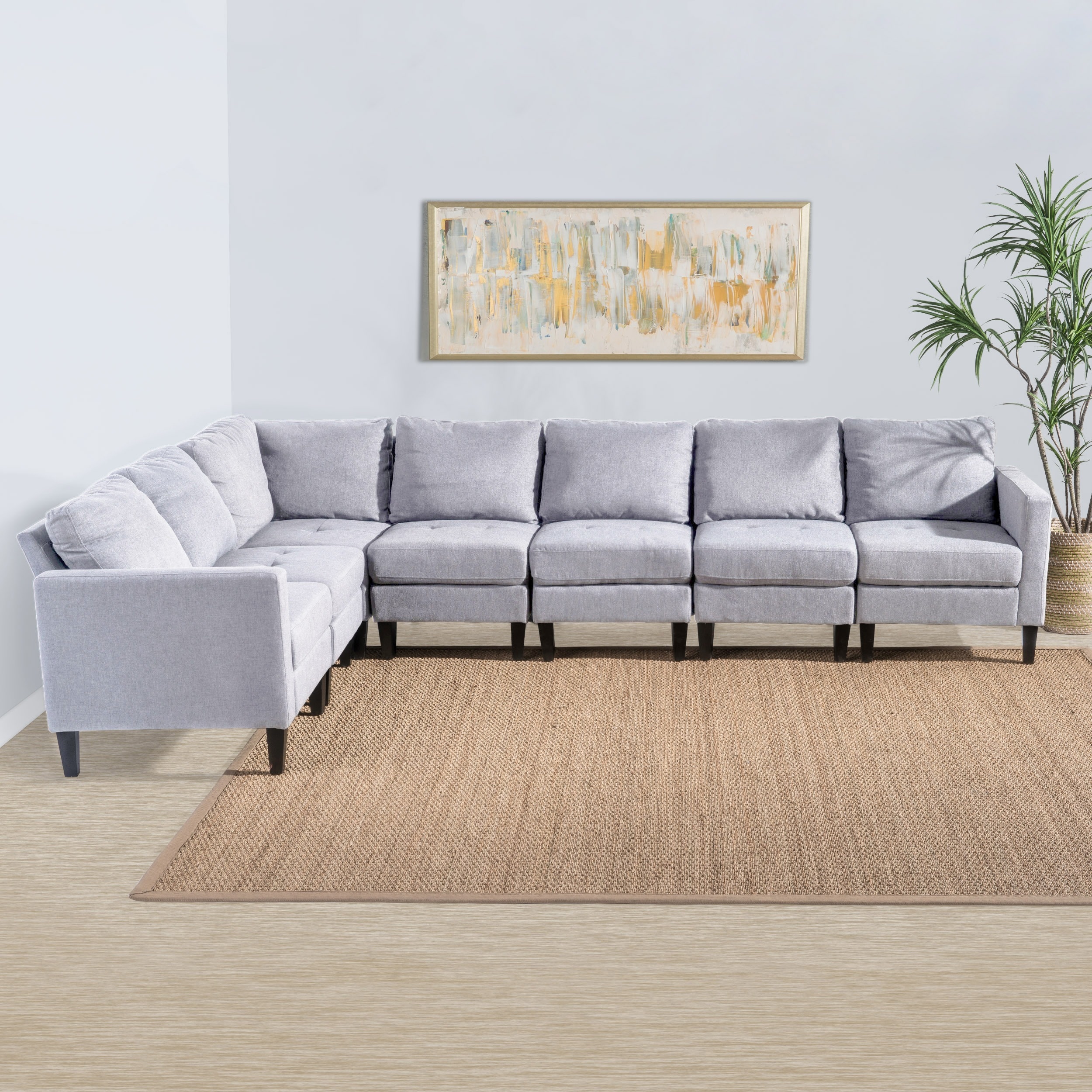 Zahra 7 Piece Fabric Sectional Sofa Set By Christopher Knight Home E5f6bace 78c6 4fda 9af2 3129869d94e1 