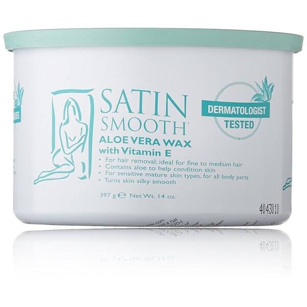 slide 1 of 1, Satin Smooth 14-ounce Aloe Vera Pot Wax