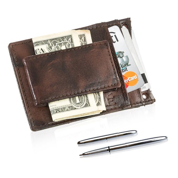 Suvelle Men&#39;s Leather Magnetic Money Clip Wallet Set and Fisher Space Pen Gift Box - Free ...