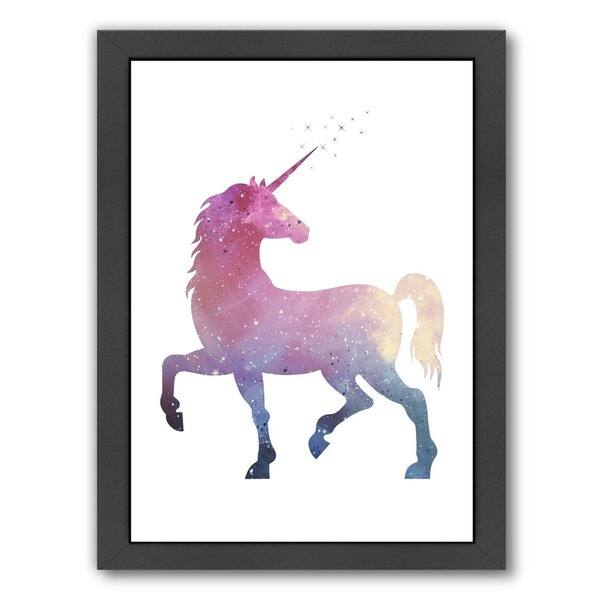 Shop Americanflat Gold Design Multicolor Unicorn Framed Wall Art