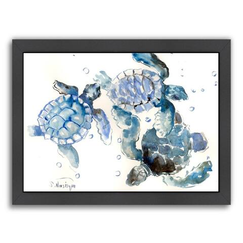 Sea Turtles Nautical By Suren Nersisyan - Framed Print Wall Art