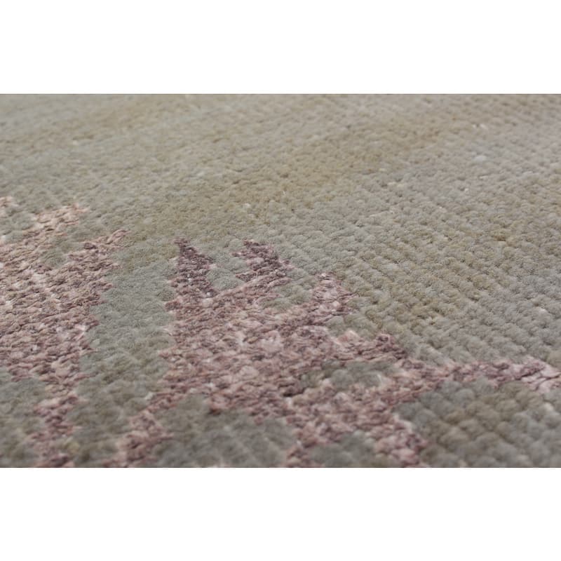 Hand-knotted La Seda Turquoise Silk, Wool Rug