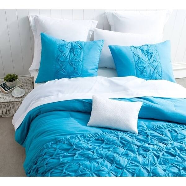 Shop Byb Cadence Peacock Blue Textured Quilt Set Free Shipping