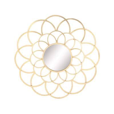 Benzara Goldtone Ring-patterned Wall Mirror