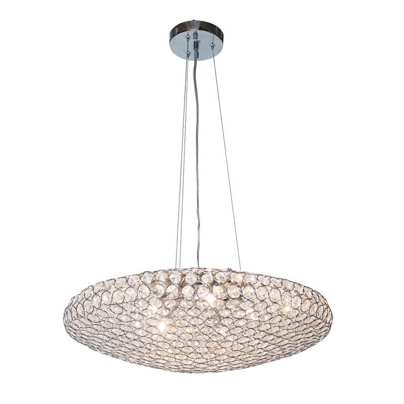 Chrome Crystal Circles Design Pendant Chandelier (Chrome Cyrstal circles- Pendant Shaped chandelier) - Chandeliers For Bedrooms by Overstock.com
