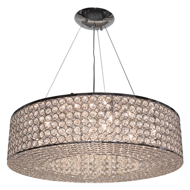 Chrome/Crystal Circles Circular Chandelier (Chrome Cyrstal circles- Circular chandelier) - Chandeliers For Bedrooms by Overstock.com
