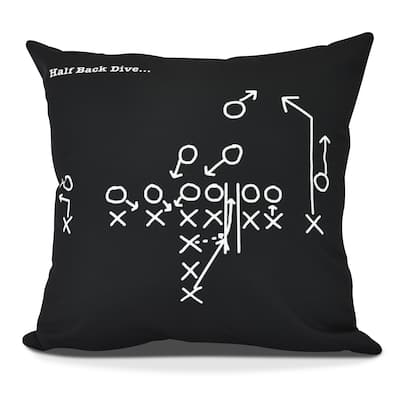 Half Back Dive Geometric Print Pillow