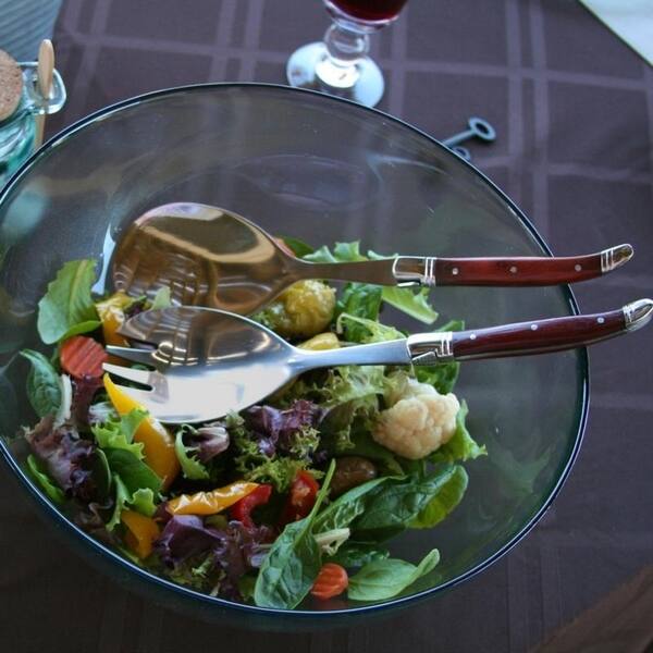 French Home 2 Piece Laguiole Connoisseur Rosewood Salad Servers Overstock 15009815