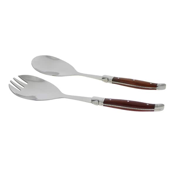 French Home 2 Piece Laguiole Connoisseur Rosewood Salad Servers Overstock 15009815