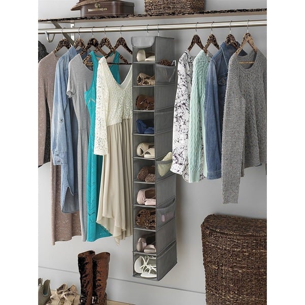 Better Homes Walmart Closet Shoe Organizer 10 Shelf Organizer Grey