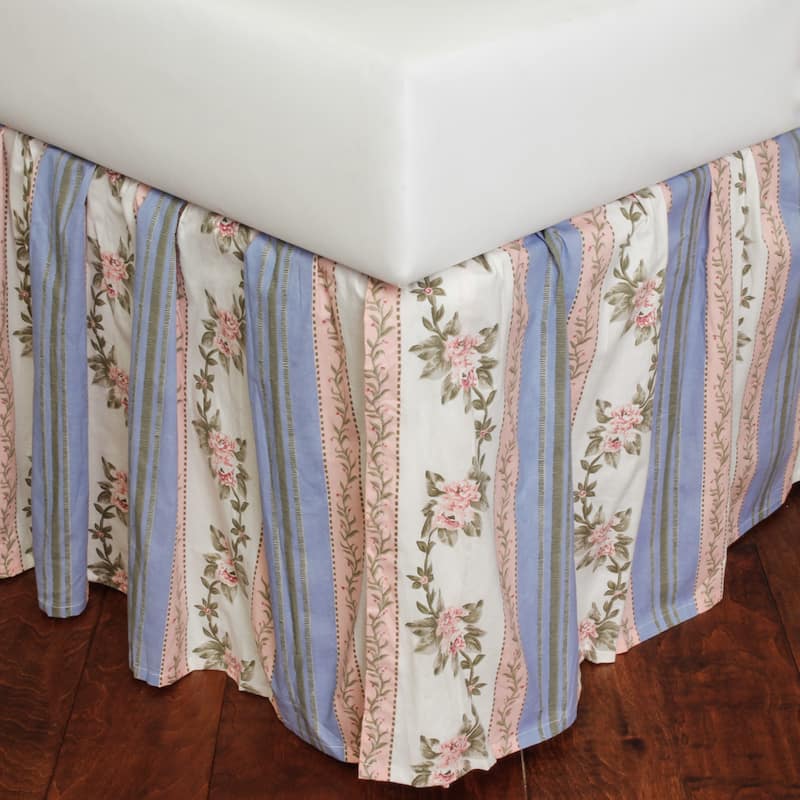 Cottage Home Celine Cornflower Blue Cotton 3 Piece Tuck in Bed Skirt - Full