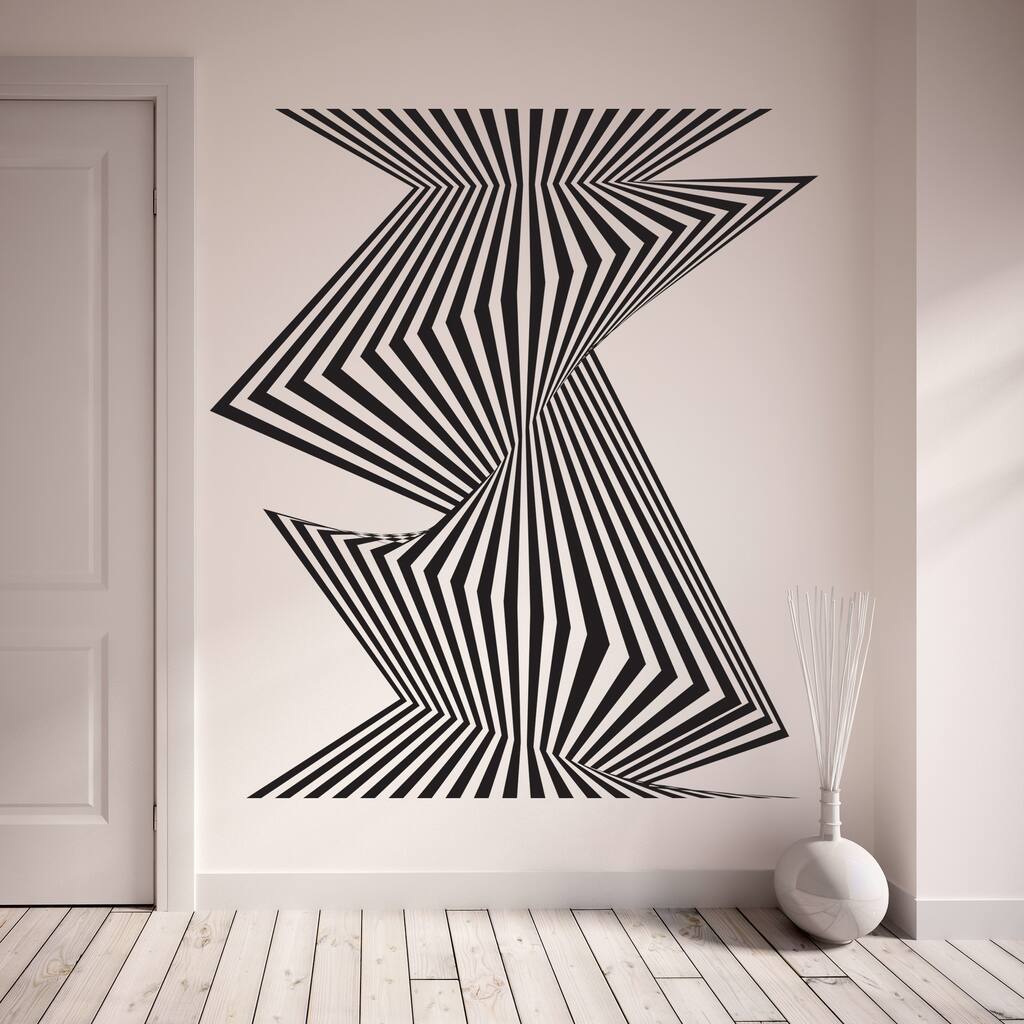Style and Apply Optical Stripes Wall Decal