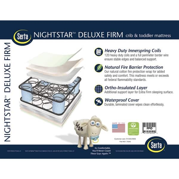 Shop Serta Nightstar Deluxe Firm Crib And Toddler Mattress Multi