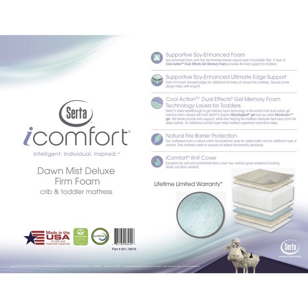 serta icomfort dawn mist crib and toddler mattress