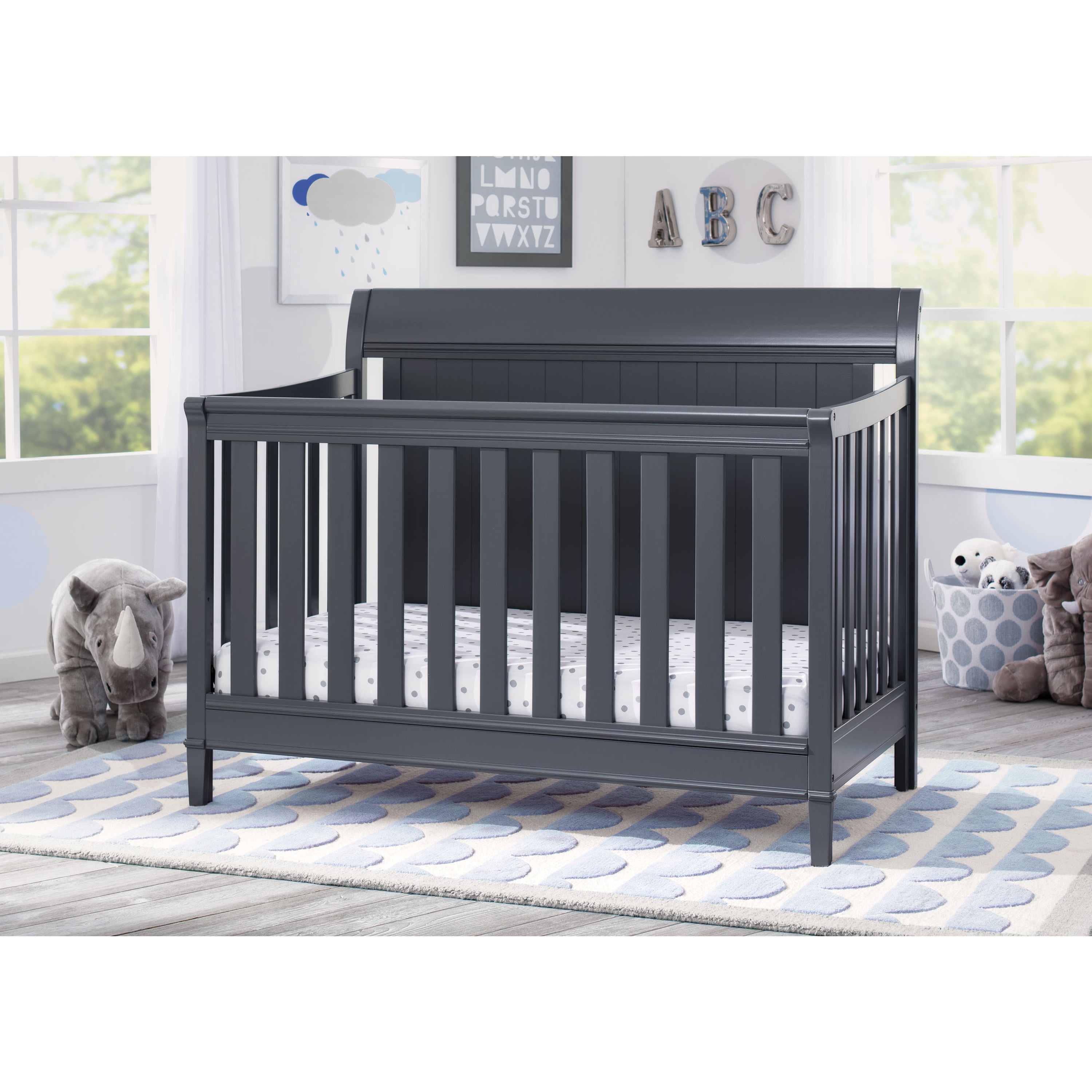 charcoal grey crib