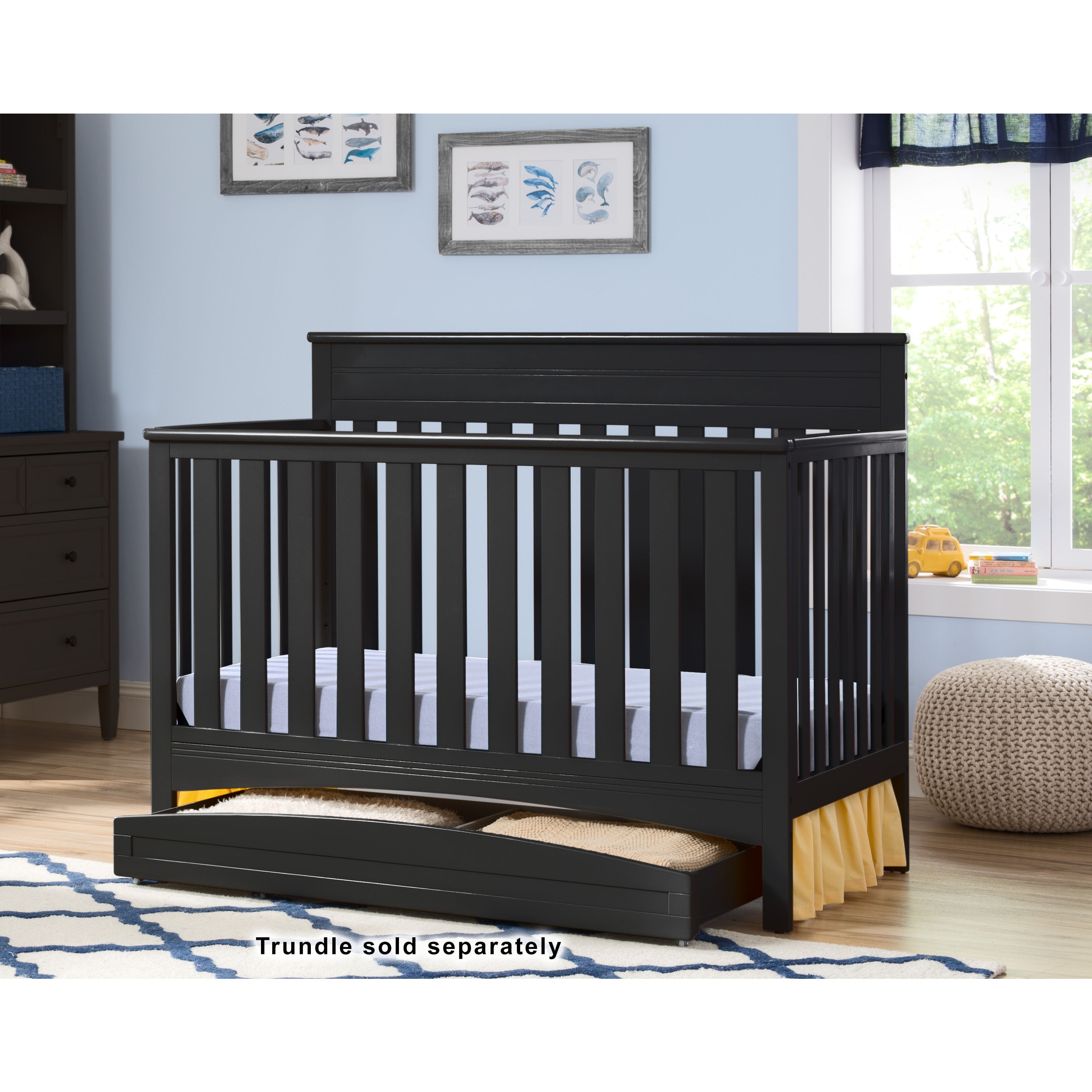 Shop Delta Children Fabio 4 In 1 Convertible Crib Black Free