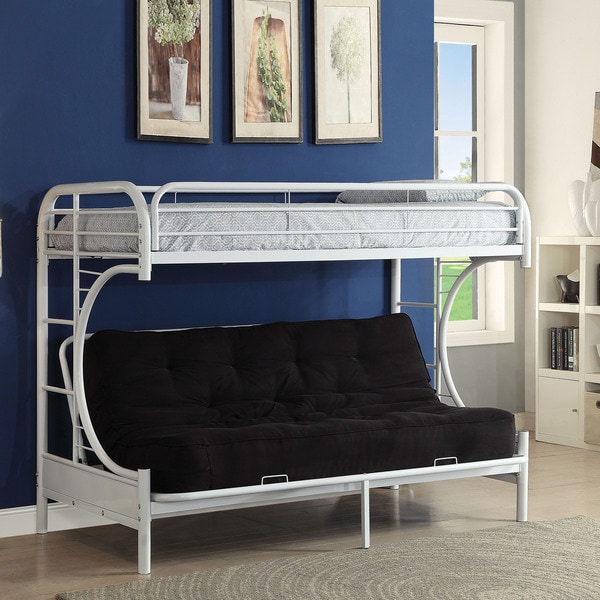Shop Acme Furniture Eclipse White Metal Twin XLoverQueen Futon Bunk Bed  Free Shipping Today 