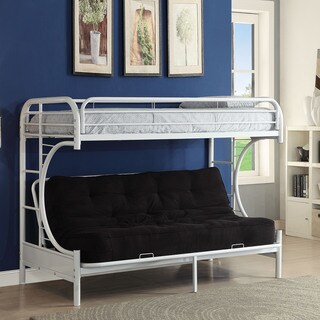 Acme Furniture Eclipse White Metal Twin XL-over-Queen Futon Bunk Bed
