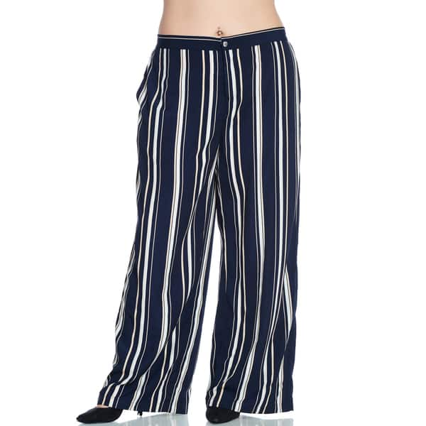 Shop Xehar Women S Plus Size Casual Stripe Wide Leg Palazzo Pants