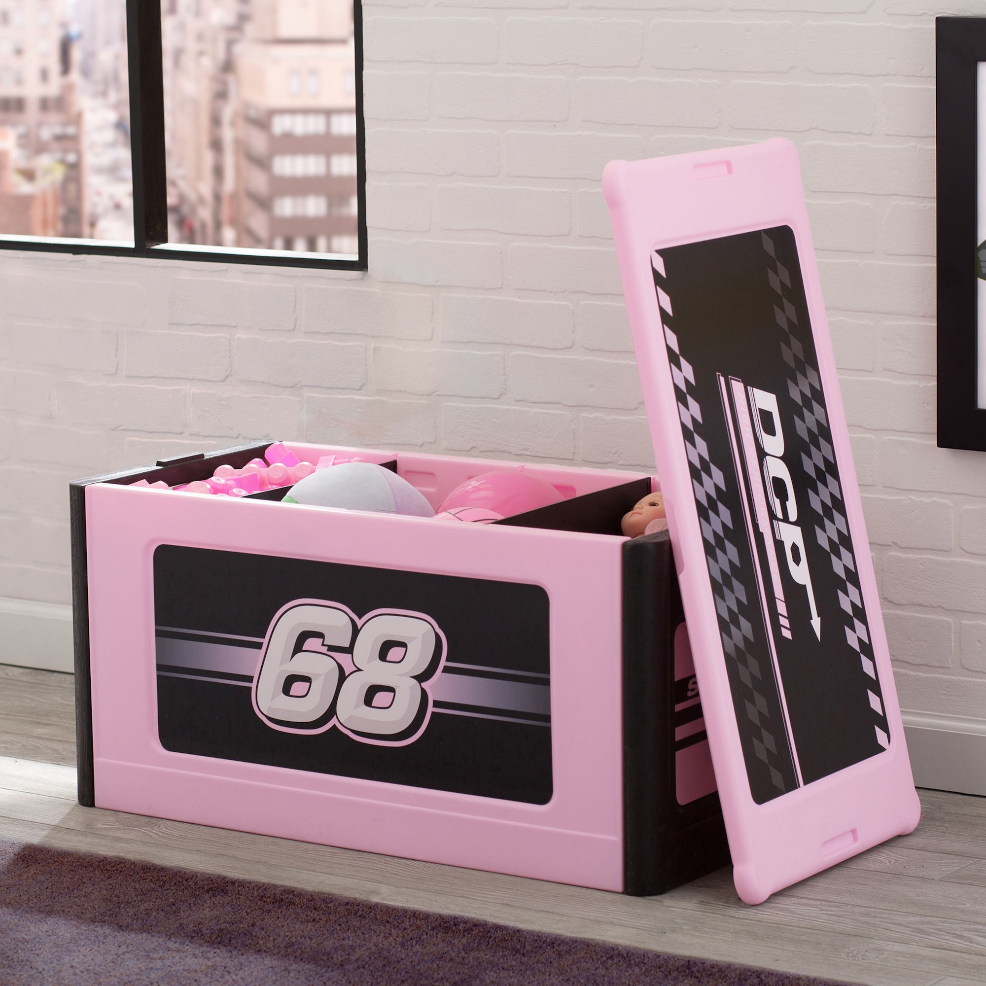 Delta Children Turbo Store and Organize Toy Box, Pink - Bed Bath