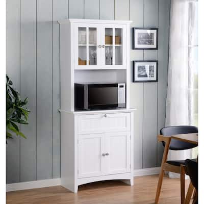 OS Framed Glass Door Kitchen Buffet Hutch - N/A